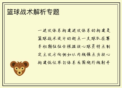 篮球战术解析专题